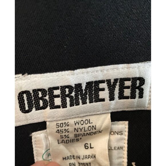 VINTAGE 80'S OBERMEYER WOMEN'S WOOL SKI BIBS SZ 6L - Picture 3 of 10